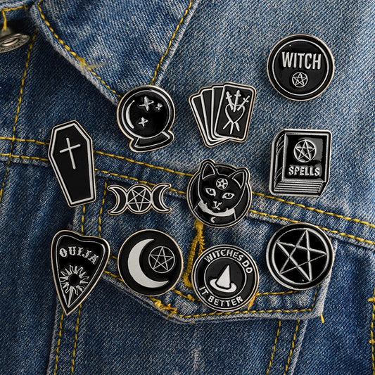 Witches Do It Better Witch Ouija Spells Black Moon Pins Badges Brooches Lapel Pin Enamel Pin Backpack Bag Accessories Witch Pin